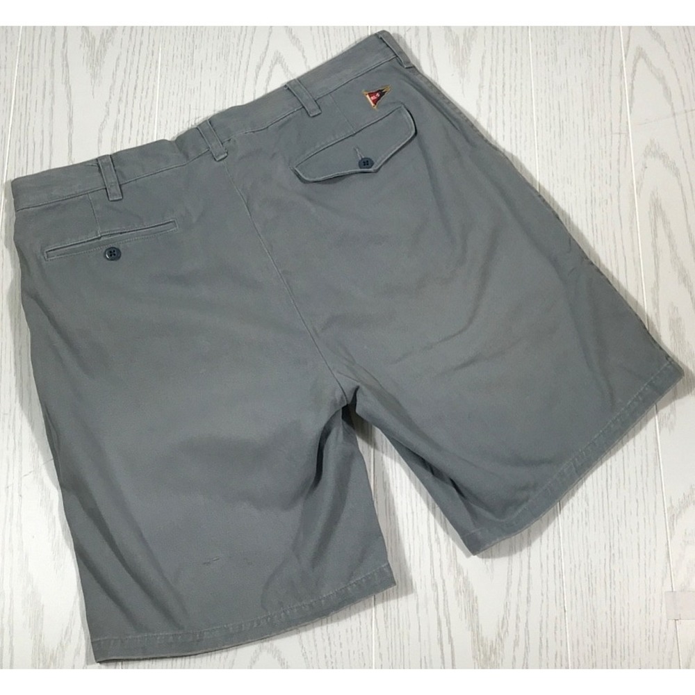 Vintage Polo Ralph Lauren Military Shorts Men 34 Gray GI Fit 9" Flag Logo 90s